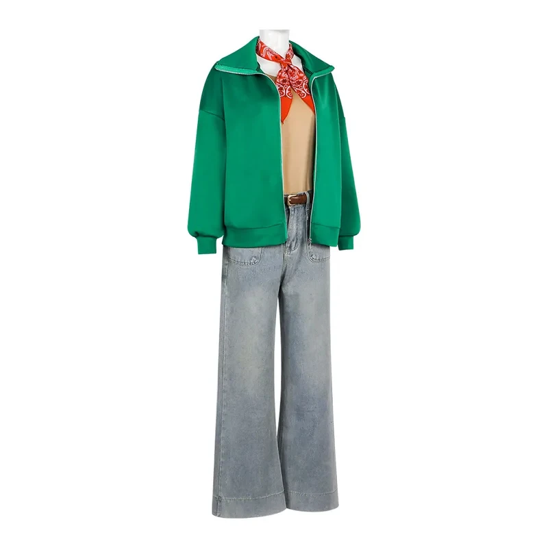 Nuevo Disfraz de Bibi para Cosplay, Ropa para Mujeres y Niñas, Chaqueta Verde de la Película Witch Blocksberg, Uniforme, Abrigo, Pantalones, Corbata, Conjunto Diario