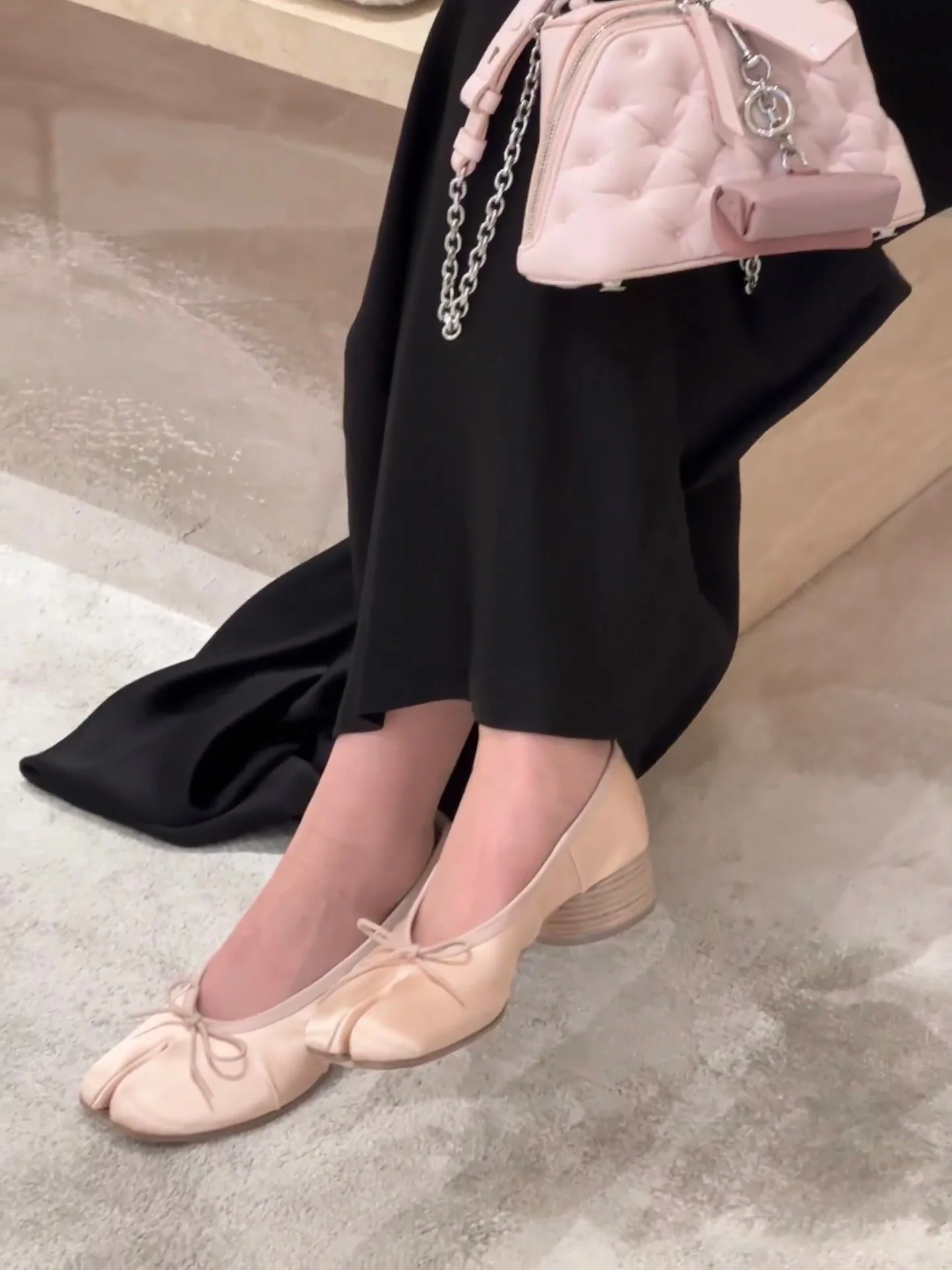 silk-satin-knot-square-head-ballet-flats-women's-split-toe-piggy-back-shoes-casual-fashion-single-shoes