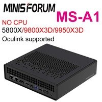MINISFORUM MS-A1 Mini PC Barebones No CPU/RAM/SSD/OS 5800X/9800X3D/9950X3D OCulink Support AMD AM5 Socket CPU DIY Gaming Mini PC
