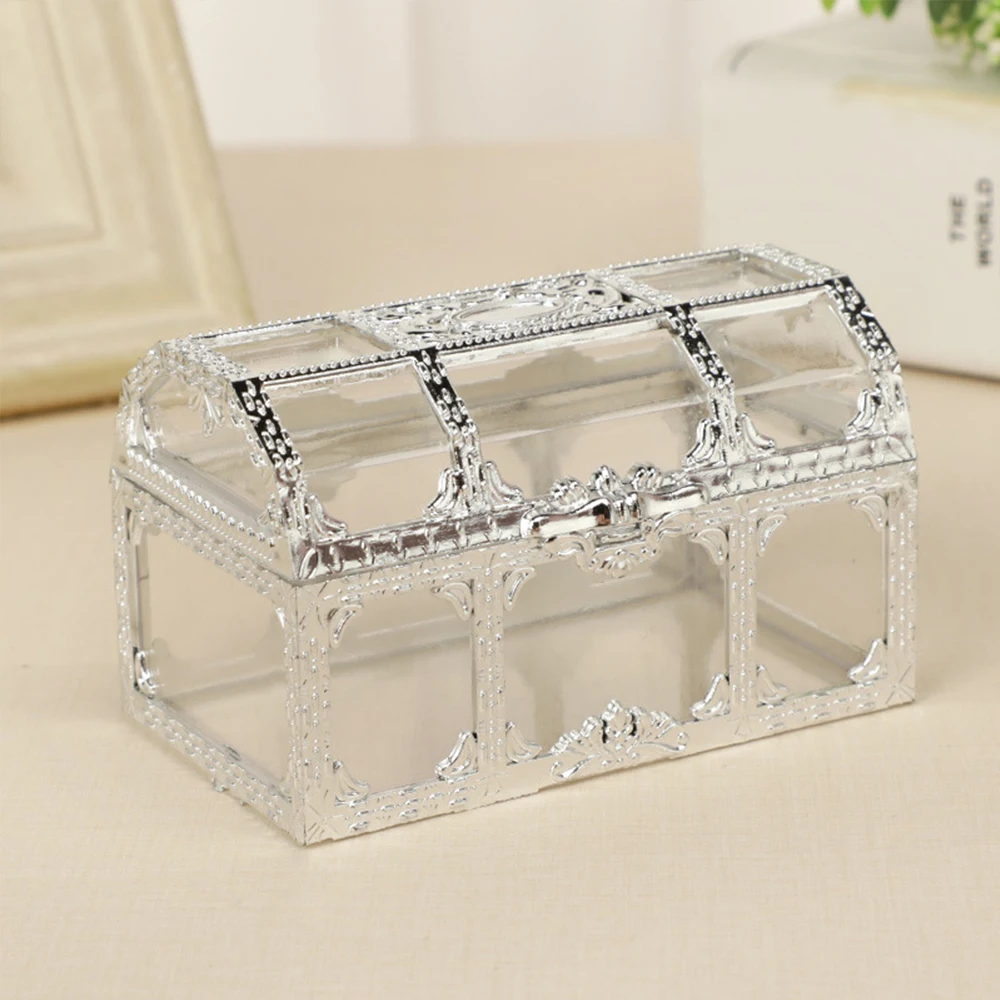 Vintage Treasure Chest Storage Box Transparent Pirate Candy Jewelry Display Box for Wedding Party Birthday