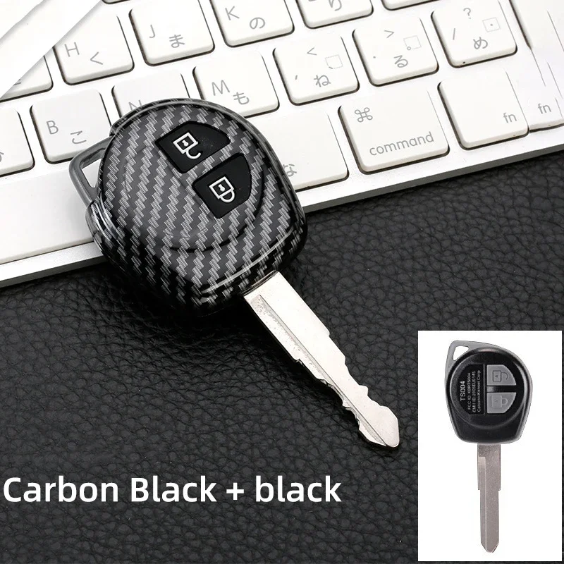 

2 Button Remote Carbon ABS Key Case For Suzuki SX4 Swift Grand Vitara Liana Keychain Cover Car Accessories