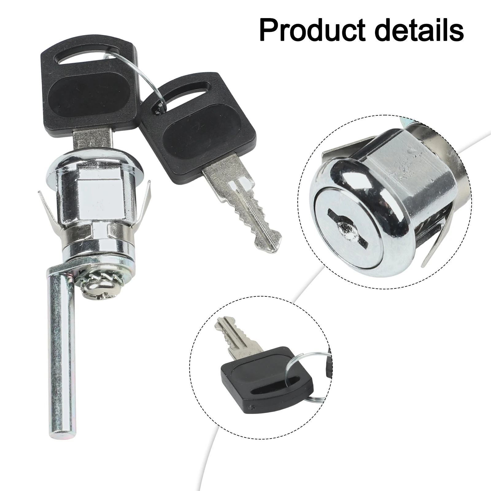 Cabinet Lock for Office Use with Zinc Alloy Frame Triple Lock Functionality and Dual-Key Setup for Access Sharing
