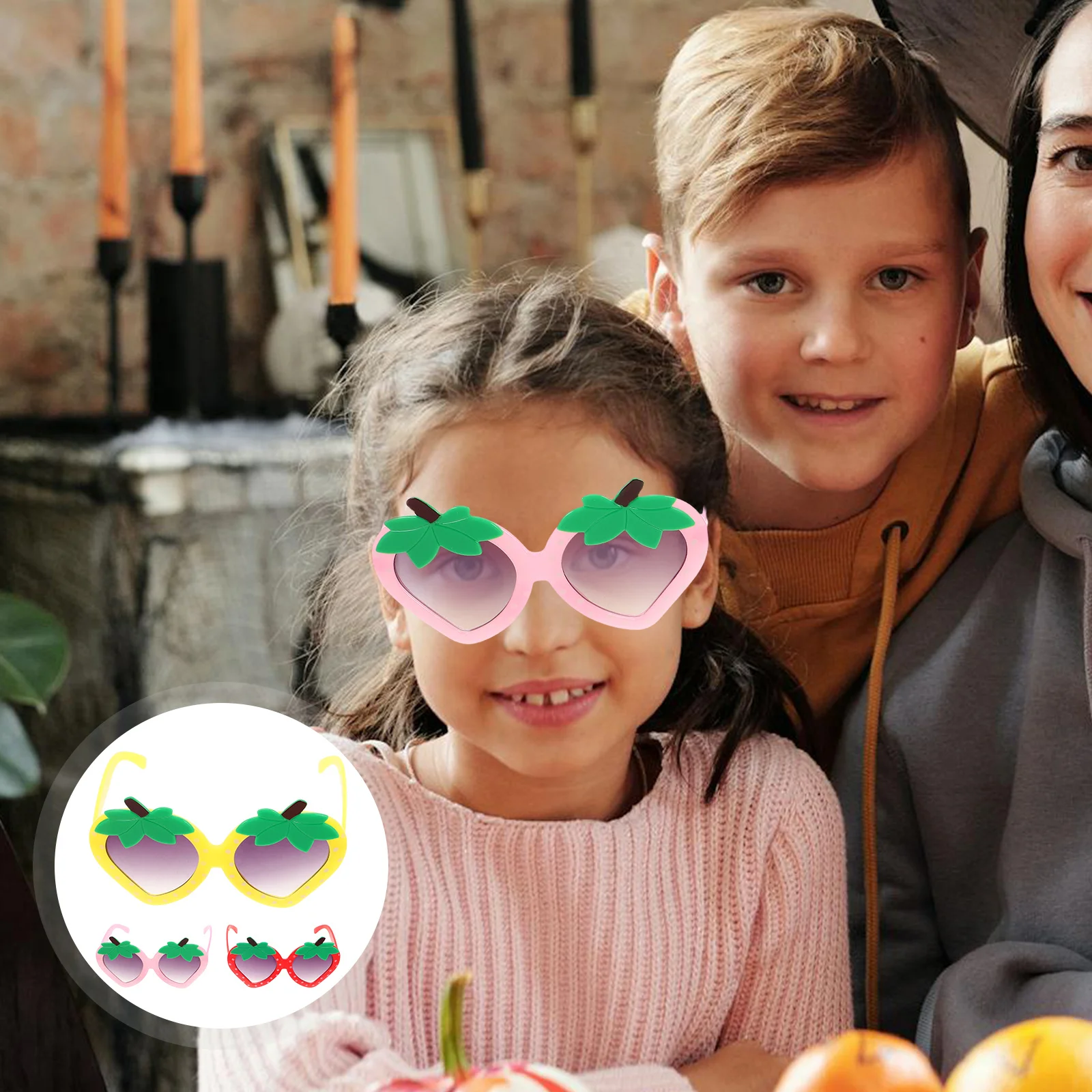 

3Pcs Strawberry Sunglasses for Lightweight Strawberry Shape Eyewear Perfect for Beach Carnivals Festivals and Fancy Dress
