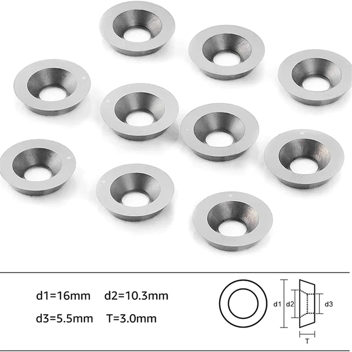 New 10Pcs 16X3.0mm-30° Inserts Cutters Replacement for Lathe Wood Turning Finisher Hollower Tool Lathe Tools and Accessories
