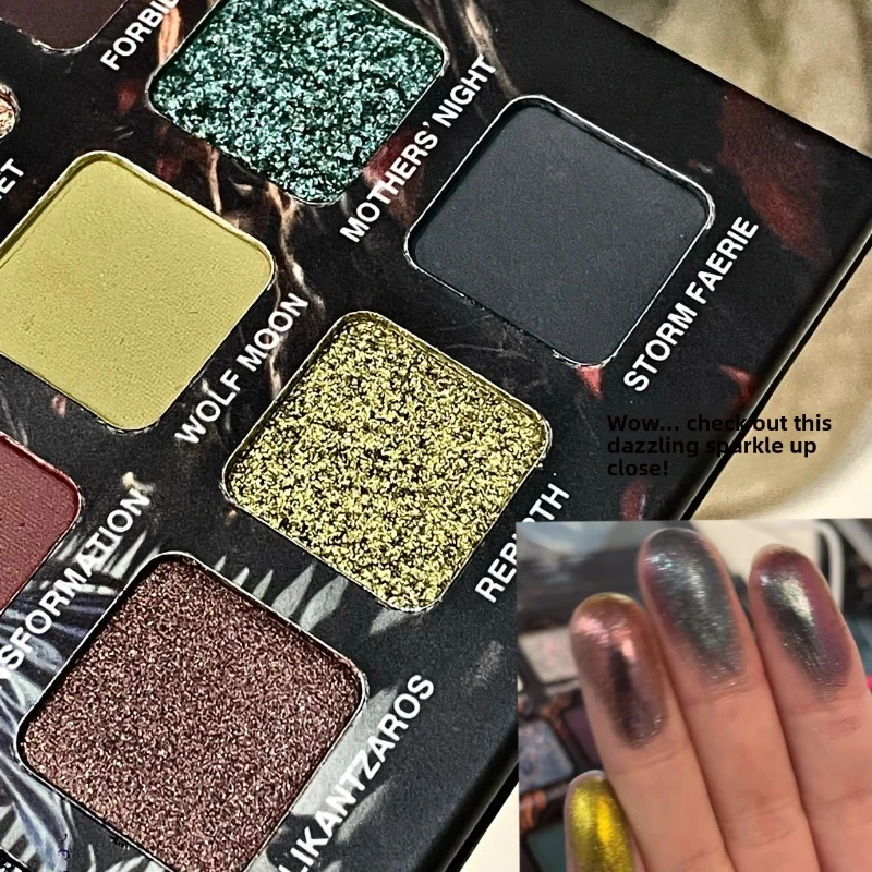 لوحة ظلال عيون مكونة من 15 لونًا من سلسلة ألوان تحت الأرض - لامعة ولامعة وغير لامعة ونمط أرضي ونمط أسمنتي عتيق