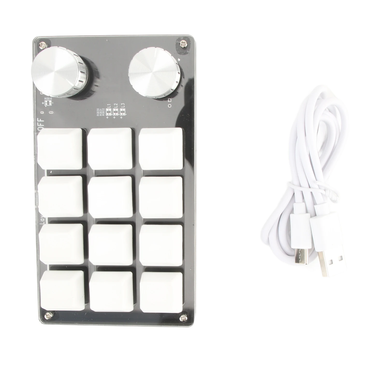 Mechanical Gaming Keypad One Handed Macro Mechanical Keyboard 12 Key Multifunction DIY Programmable Keypad for Office Gaming