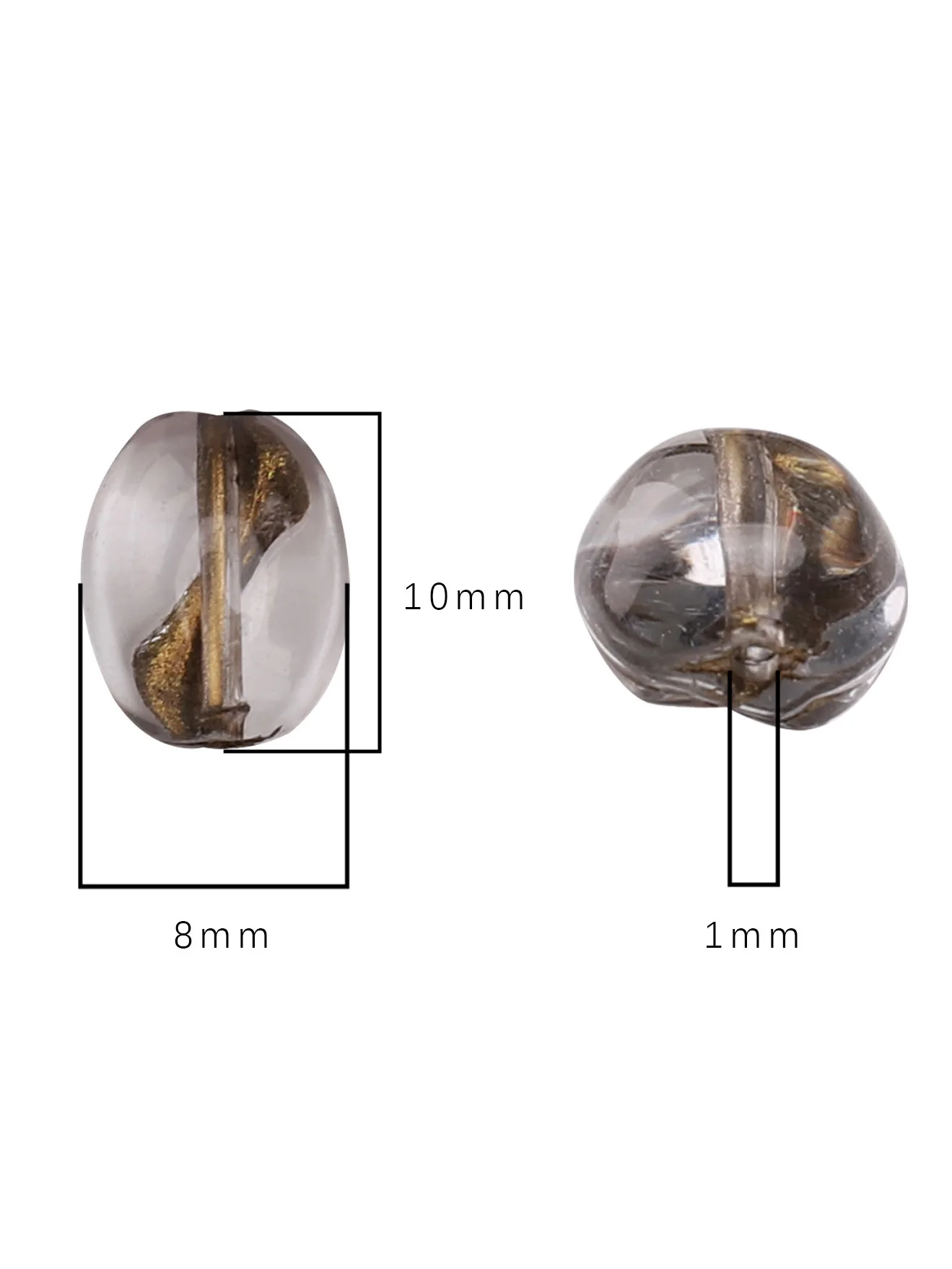 

20pcs/lot 10x8mm Glass Beads Coffee Beans Unique Shape Loose Spacer Beads For DIY Jewelry Making Bracelet Materials Findings