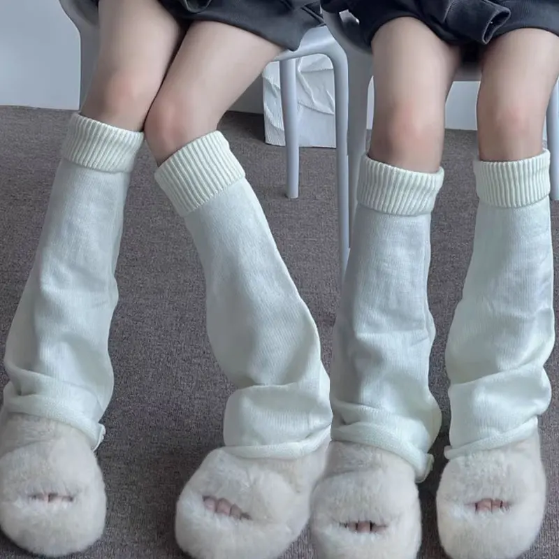 

Lolita Y2K Socks Cute Flared Knitted Long Warmers Foot Cover White Arm Warmer Leg Kawai Jk Autumn Calf Gaiters Sweet Legwarmers