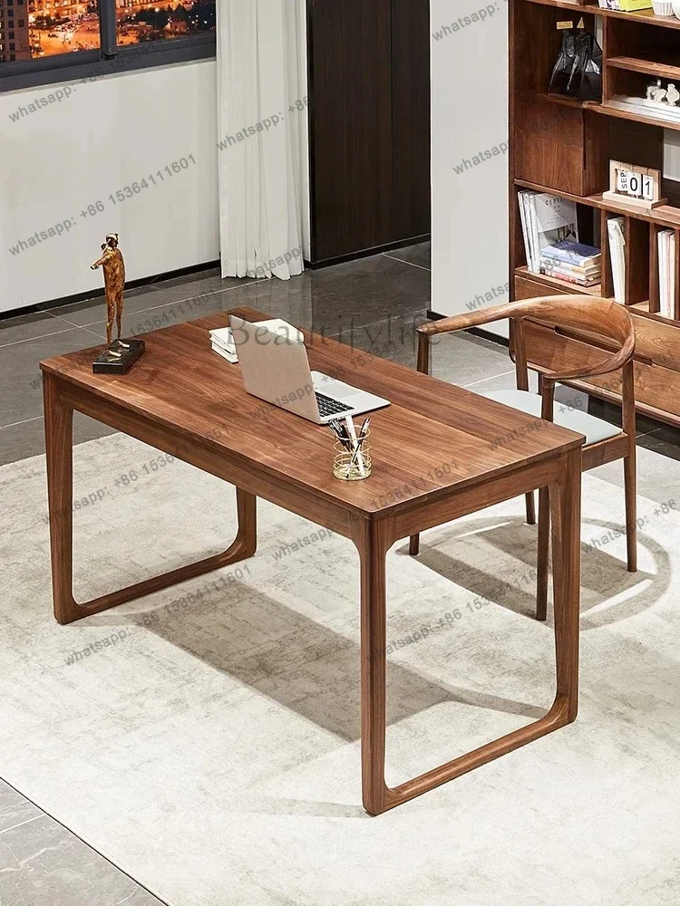 

56North American black walnut desk solid wood Nordic simple home writing desk with drawers study furniture