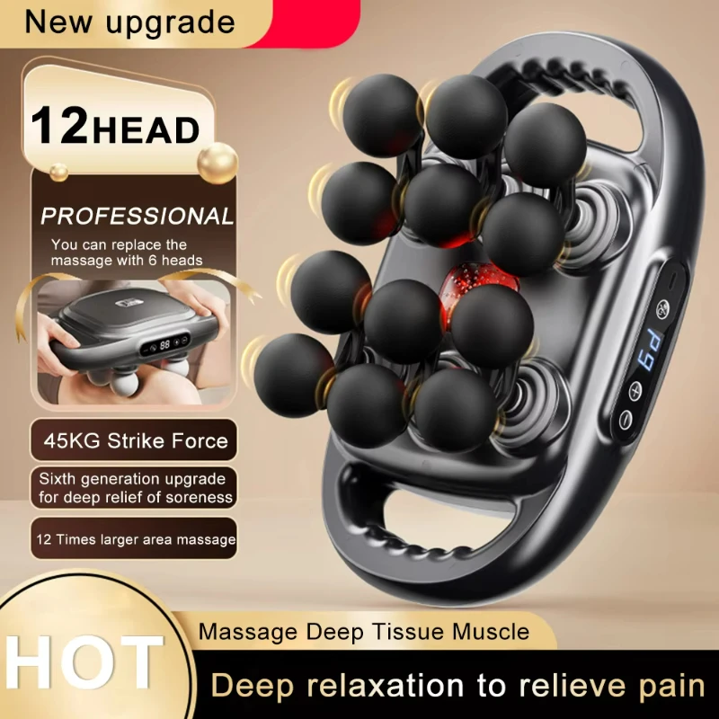 

Fascia Gun 12 Heads Massage Gun Muscle Relaxation Massager Body Massage Deep Tissue Muscle Relief Back Leg Neck Te cal