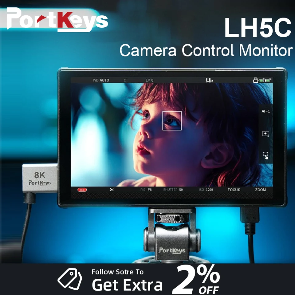 PortKeys LH5C -5.4 Inch On-Camera Monitor with Wired Camera