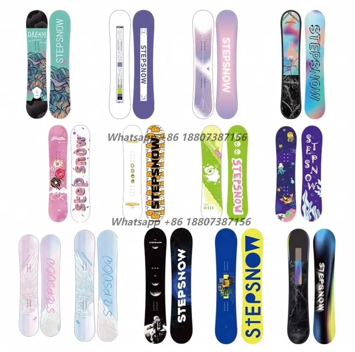 

Snowboard Entry-Level Freestyle All Mountain Board Men Women Bindings White Poplar Wood Core 148cm Camber Winter Sandwich