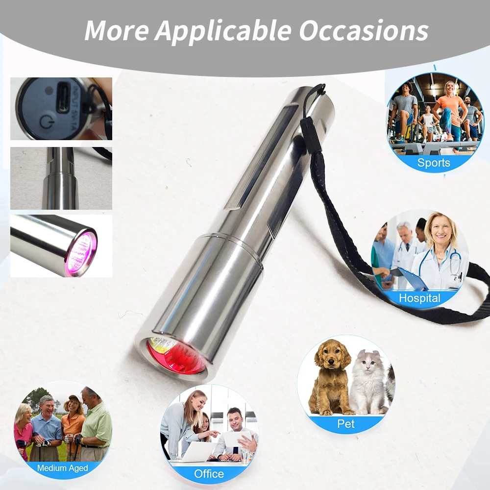 Upgraded 650nm 808nm Handheld Cold Laser Therapy Low Level Laser Therapy For Pain Pets 4X808nm Devices