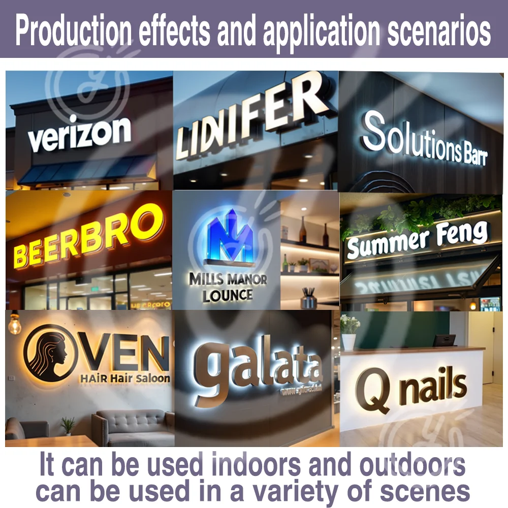 في الهواء الطلق مخصص ضوء علامة الأعمال الاكريليك شعار شركة النيون Led لافتة رسائل مع أضواء الإعلان علامات جدار المنزل المعدنية #6