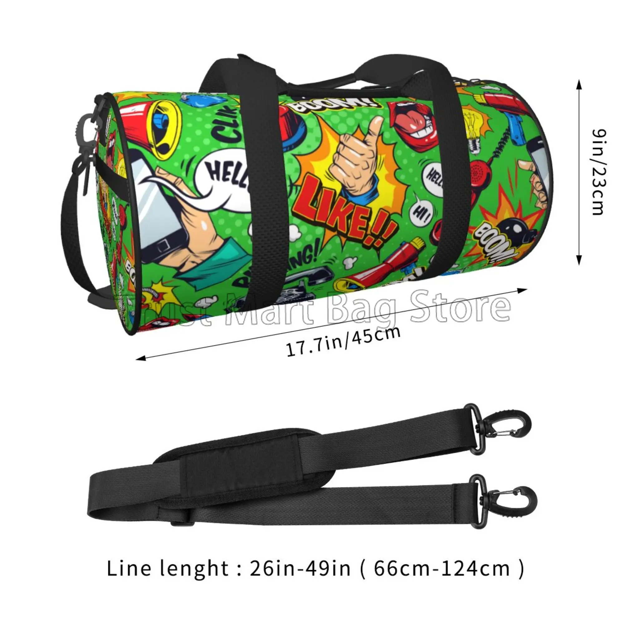 Bolsa de viaje con estampado de grafiti, bolso de mano duradero, multiusos, impermeable, para deportes, gimnasio, Yoga