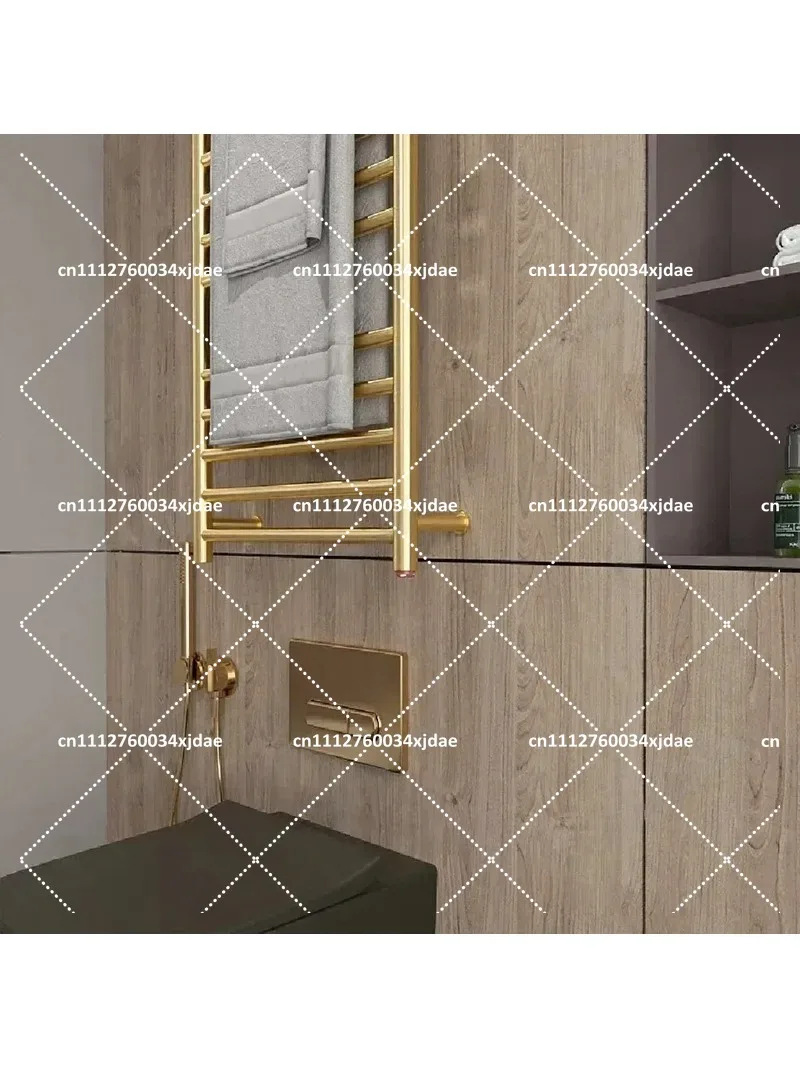Bathroom 304 Stainless Steel Gold Heated Towel Warmer Waterproof IP56 Electric Heating Towel Rail Rack 162W 110V/220V