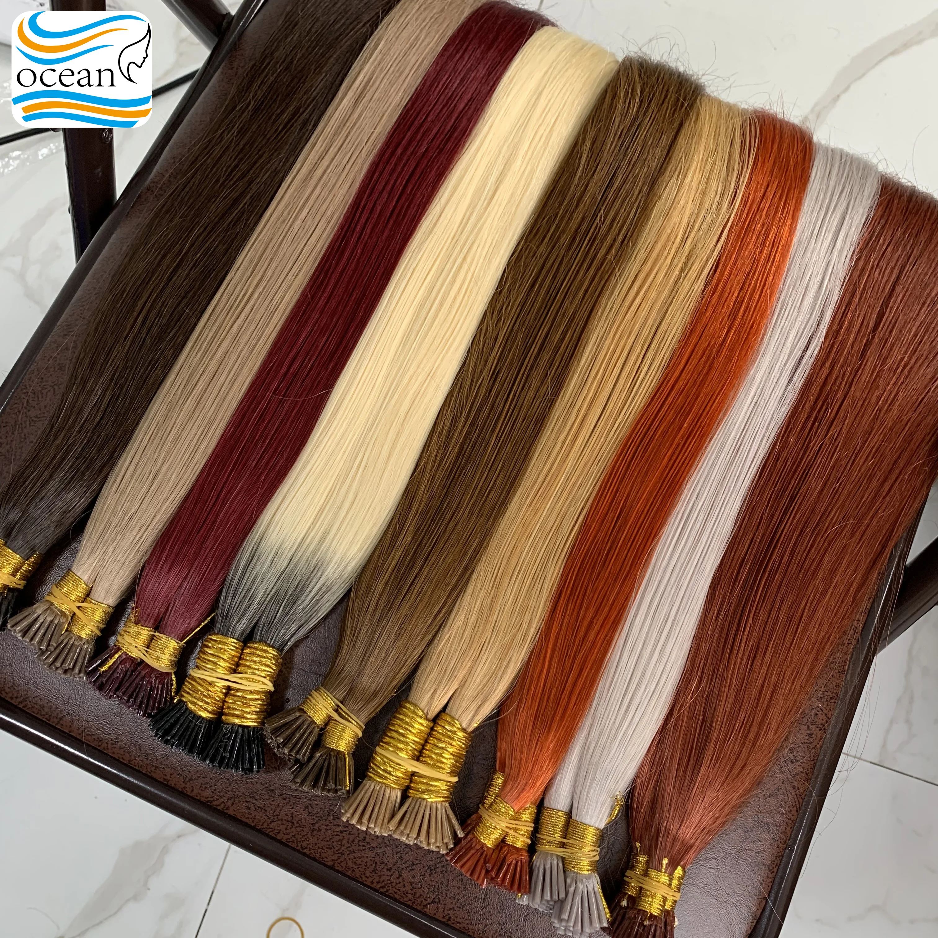 Iチップ人毛エクステ 100%本物のストレートヘアエクステ バルクヘア Iチップナチュラルヘアエクステ ナチュラルフュージョンヘア