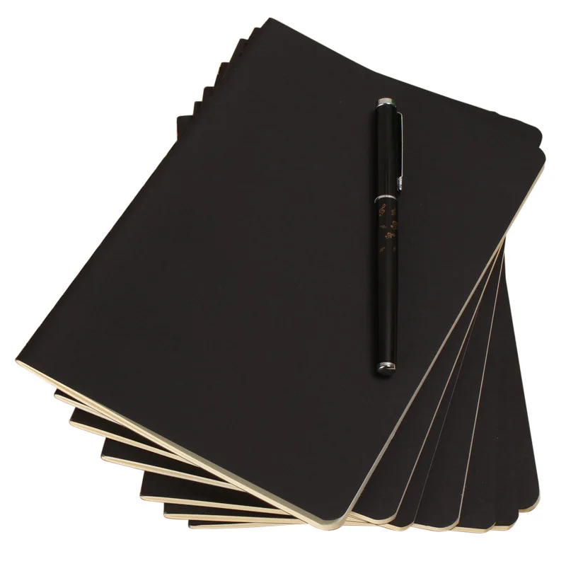 Retro Blank Paper Notebook Diary Blank Sketchbook For Graffiti Painting Drawing Black Cover Office School Stationery 016079