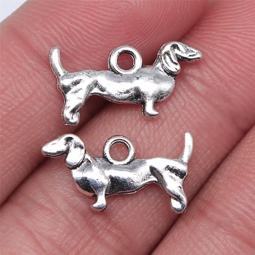 

Wholesale 200pcs/bag 10x18mm Antique Silver Color Dachshund Dog Pendant Charm Dog Pendant DIY Dachshund Dog Pendant