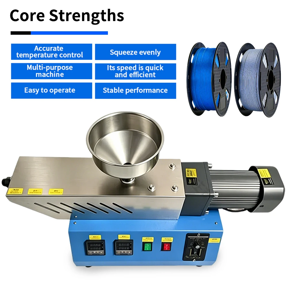 Desktop Single Screw Plastic Extruder Mini Lab 500-1000g Per Hour 110V 220V 3D Printing Filament Recycling DIY