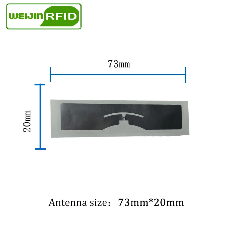 Imagem -05 - Uhf Rfid Tag Etiqueta Nxp u8 Inlay Molhado 73x20 mm 915mhz 868mhz 860-960mhz Epc 6c 50 Pcs Etiqueta Rfid Passiva Etiqueta 50 Pcs