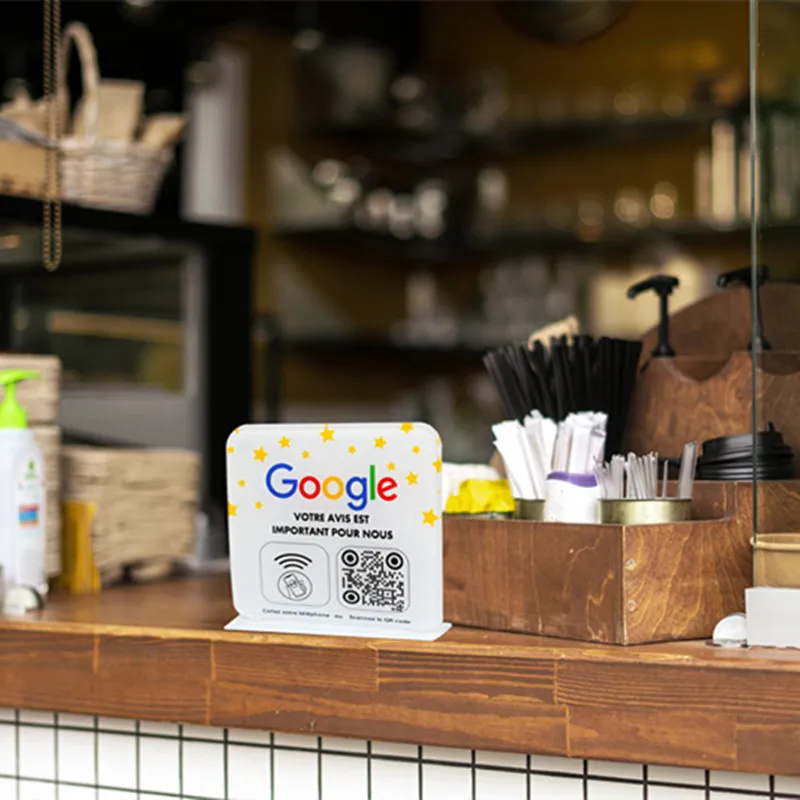 Custom Google Review QR Code Sign Acrylic Social Media Plate Google NFC Scan Code Google Review Card Promote Your Business