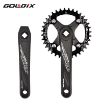 GOLDIX-platos y bielas de bicicleta de agujero cuadrado, manivela de aleación de aluminio de 165/170/175mm de longitud, dientes anchos y estrechos 104BCD 32/34/36/38/40/42T