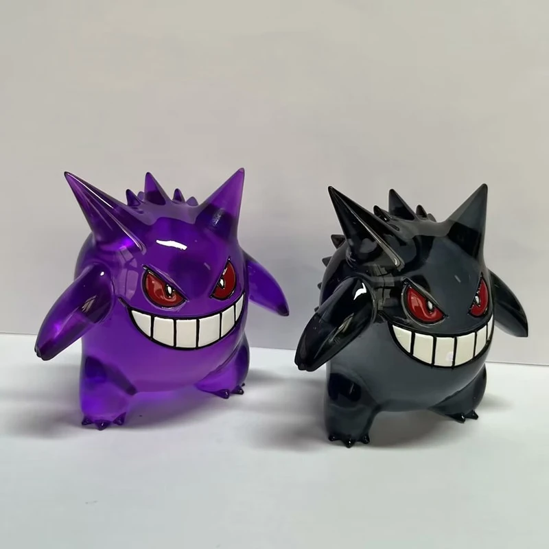 8cm Pokemon Anime rysunek Kawaii Gengar przezroczysta figurka statua Model lalki Decoraion kolekcjonerskie zabawki z PVC prezenty dla dzieci