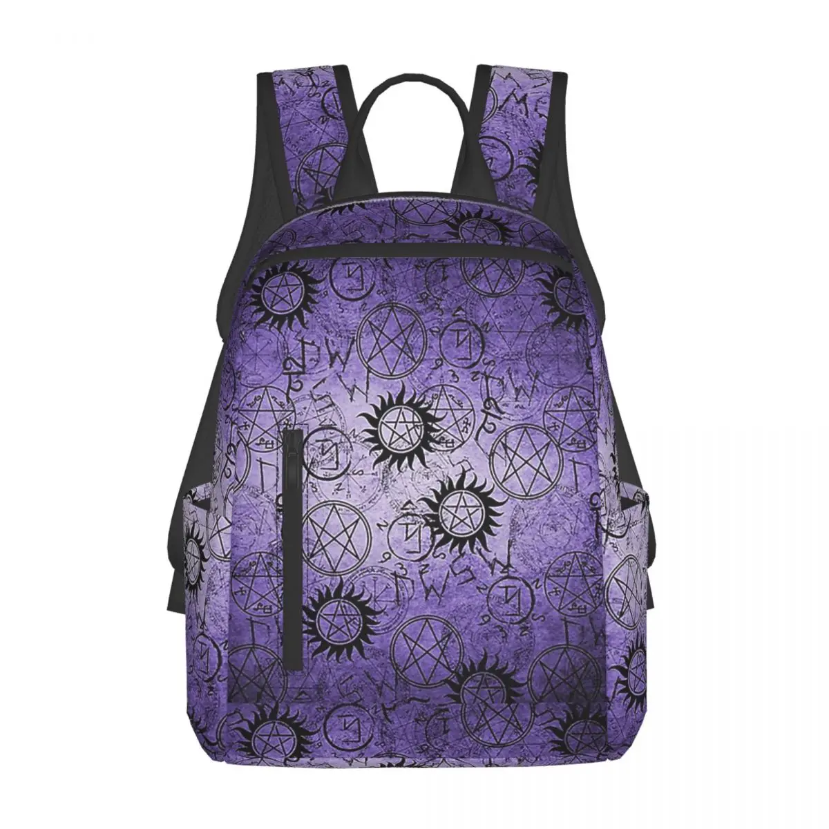 

Supernatural Purple Backpack Daypack Large Capacity Boys Girls BookBag School Bag Shoulder Bags for Men Women