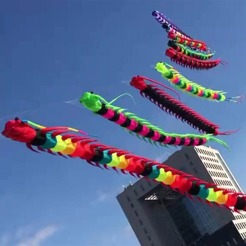 free shipping 12m centipede kite flying soft kite nylon fabric inflatable kite pendant kite practice air professional wind kites