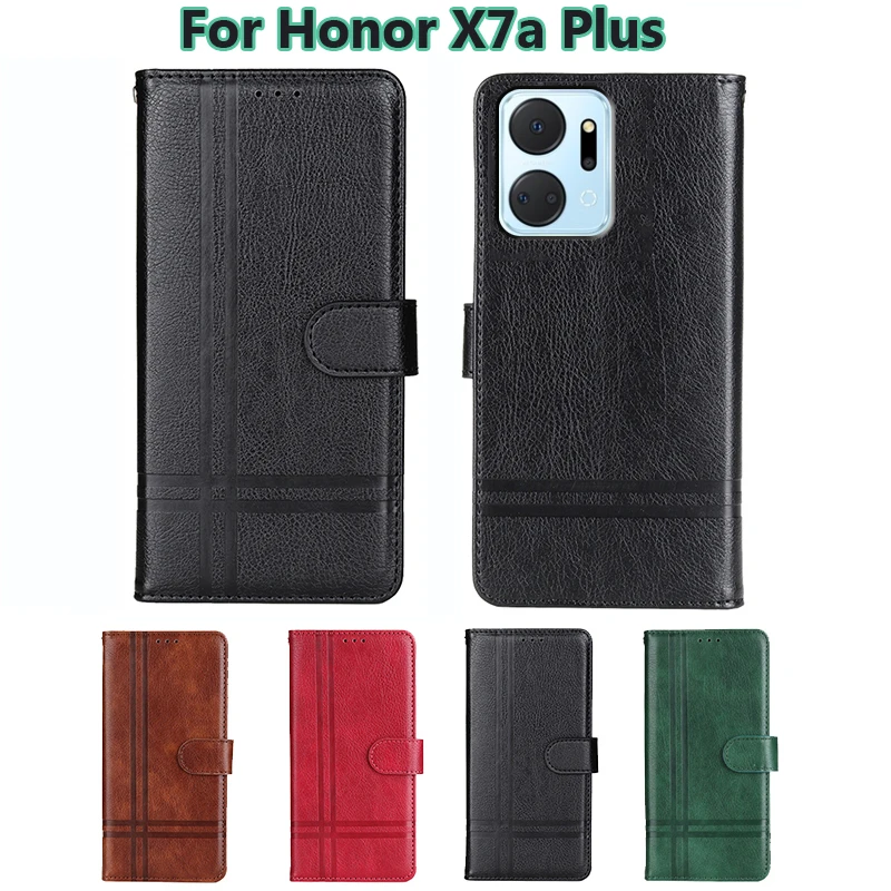 

Vintage Leather Cover For Honor X7a Plus Phone Cases Wallet Funda Flip Case For Carcasas Honor X7a 5G RKY-LX2 6.74" Mujer Hoesje