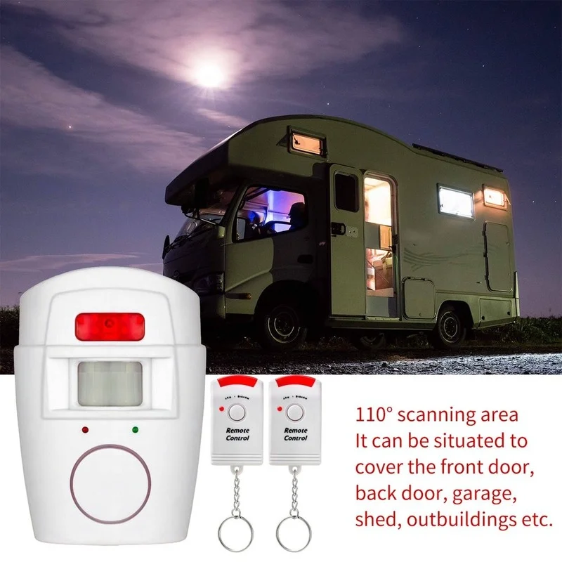 With 2 Remote Controls for Home Shed Garage Caravan Alarm Security System Wireless PIR Motion Sensor Detector Alarm