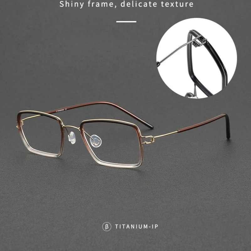 

STYLENS Designer Designs Acetate Pure Titanium Prescription Eyewear Men Women Screws Anti Blue Light Progressive Eyewear 81047