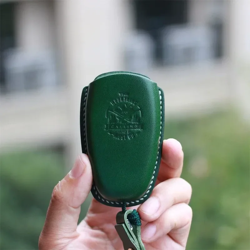 for Subaru Forester Vegetable Tanned Leather Handmade 3D Minimalist Key Bag Chain