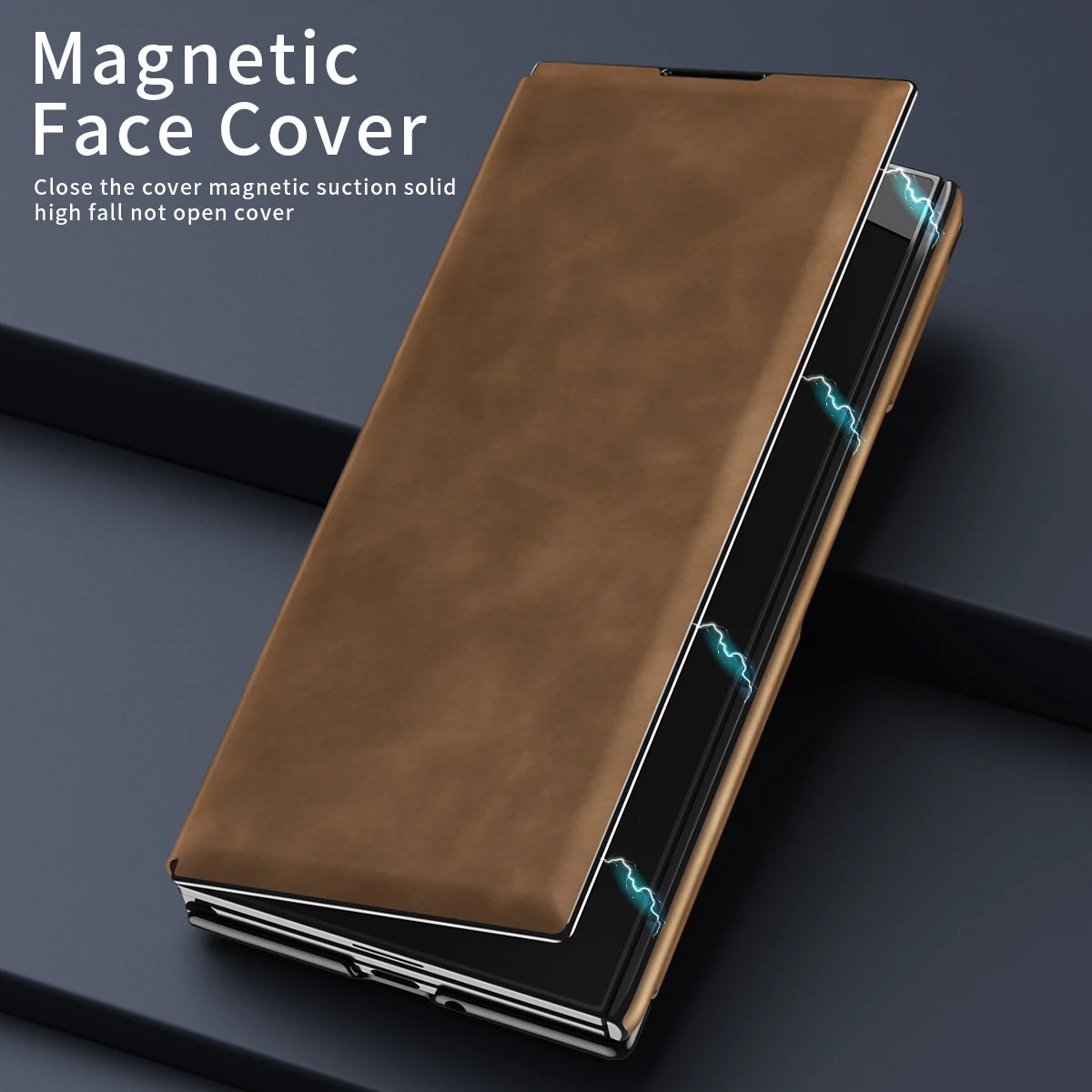 Leather Case For Samsung Galaxy Z Fold 7 4 3 2 5 6 TriFold Phone Shell Hinge Screen Tempered Film Shockproof Cover
