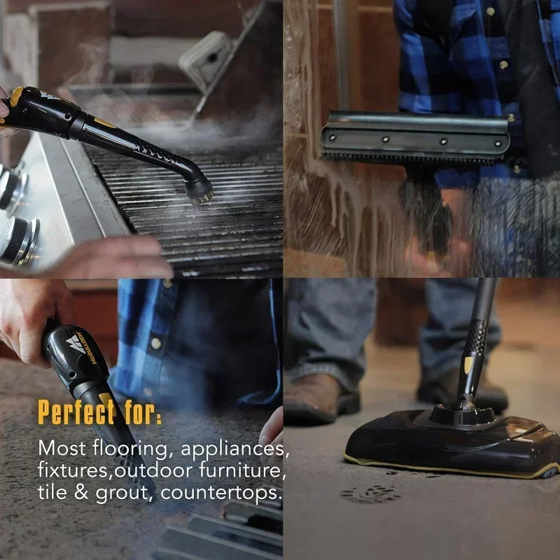 QWMcCulloch MC1385 Deluxe Canister Steam Cleaner with 23 Accessories,Chemical-Free Pressurized Cleaning for Most Floors,Counters