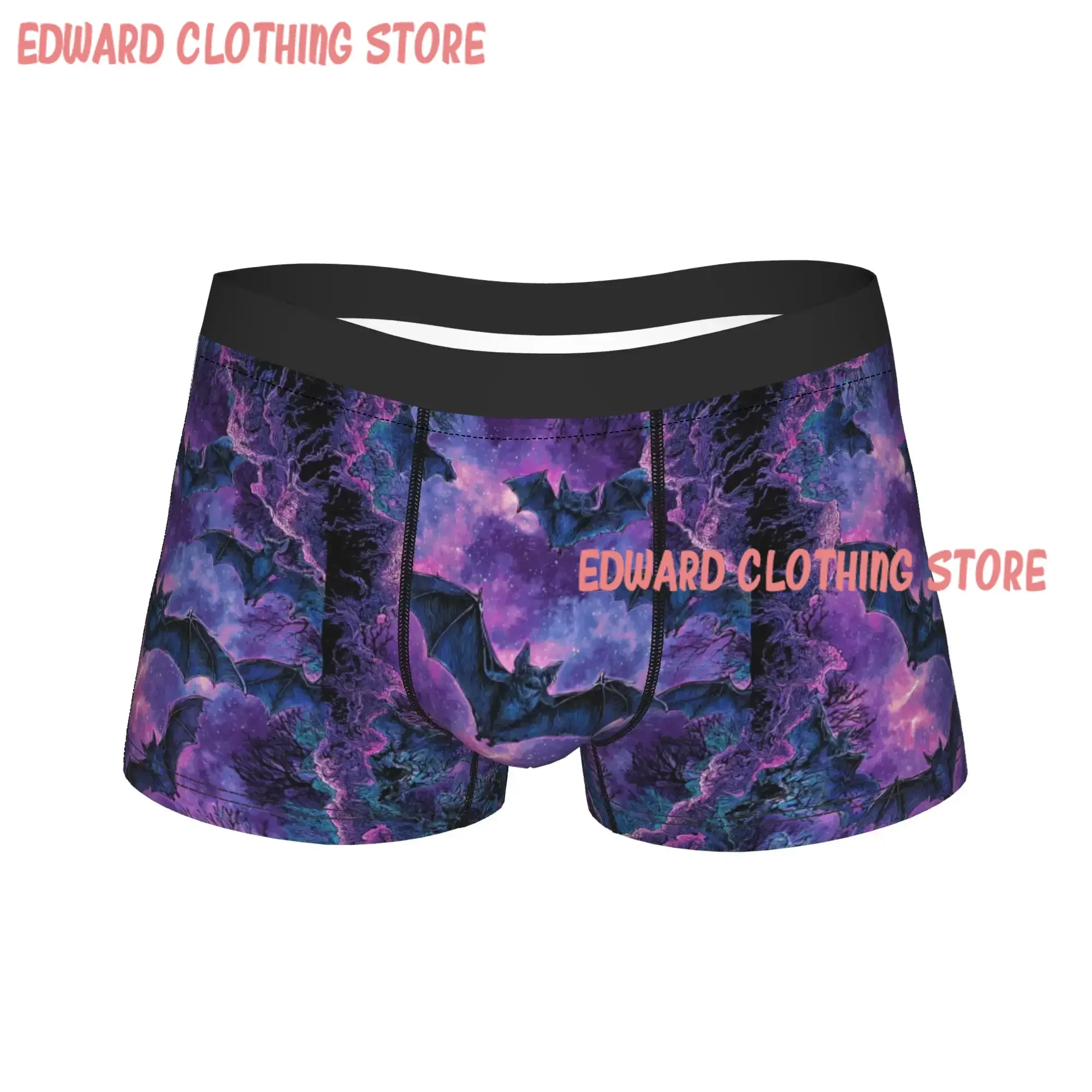 Psychedelic Purple Nebula Cosmic Art Underwear  Comfortable Panties Custom Shorts Briefs For Men Pouch Plus Size Trunk