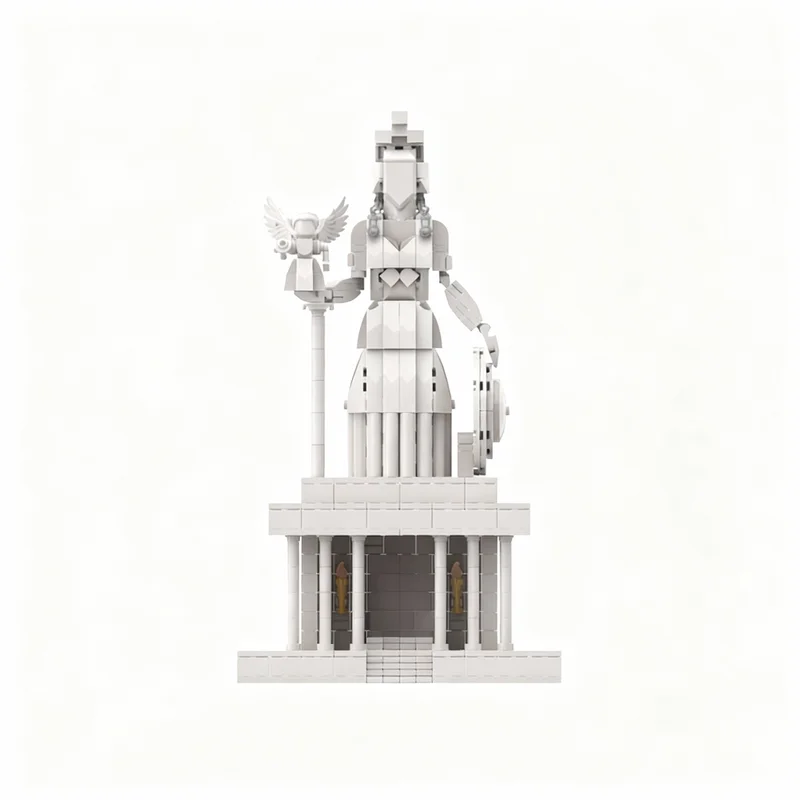 845pcs MOC Architecture Athena S Colossus Saint Seiya Model Building Blocks Toys Construction Idea Festival Gifts Brick