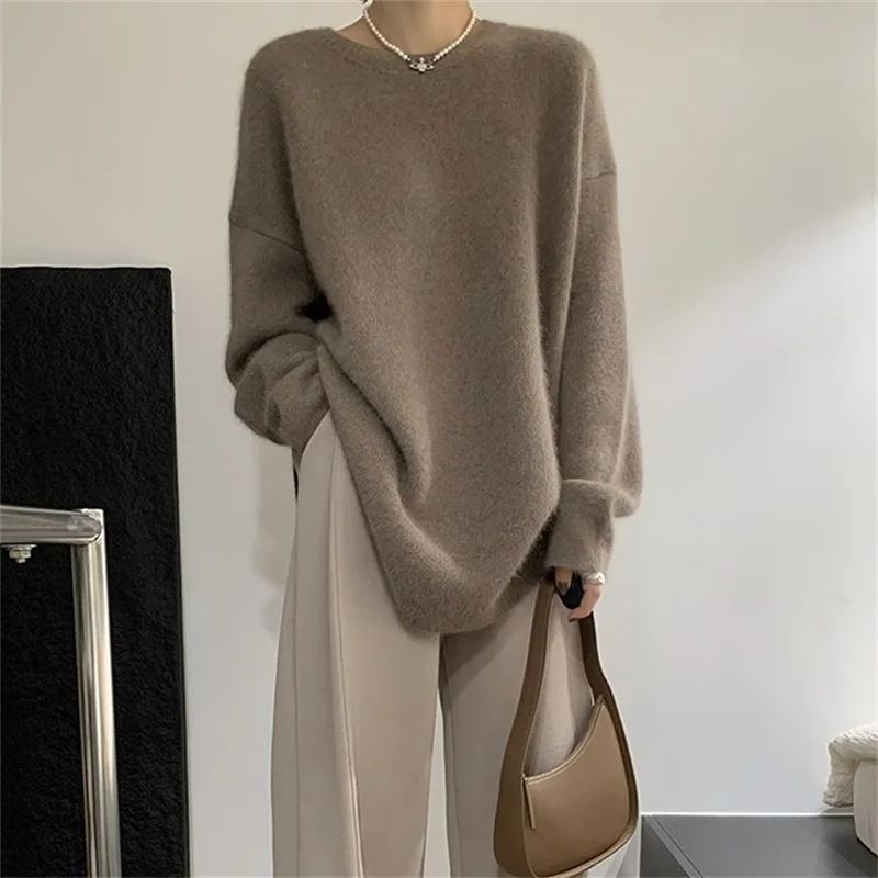 Women's Sweaters Knitwear Wears Autumn Winter New Knit Loose Sweater Women's Top Trend Korean Fashion Office Lady Pullovers M6