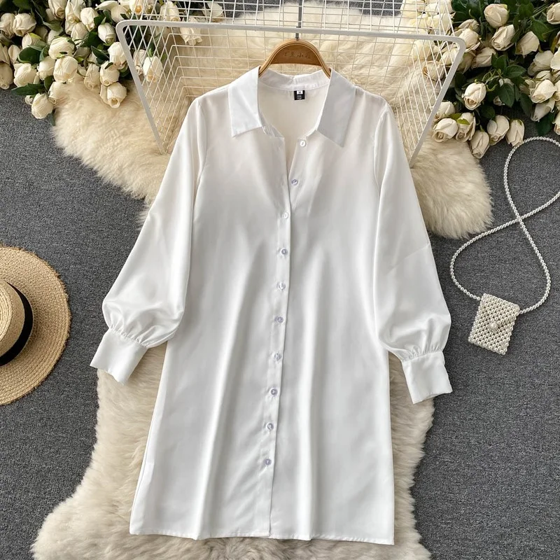 Nomikuma Elegant Two Pieces Dress Sets Long Sleeve Blouse Dresses + Knitted Sleeveless Vest Korean Belt Slim Waist Suits 6V908