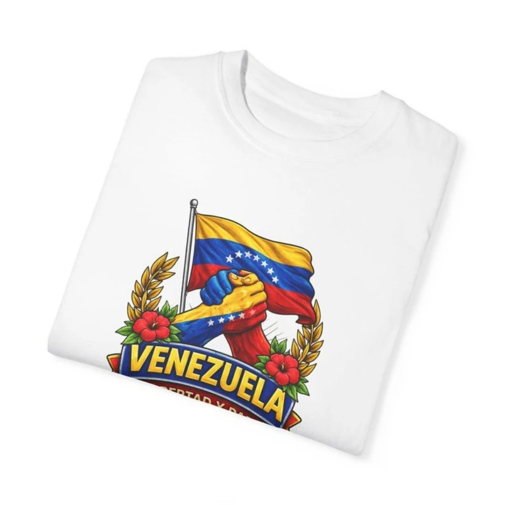 Venezuela Flag T-Shirt Libertad Y Paz Venezuelan Pride Shirt Hope & Freedom Unisex Tee Men Women Fashion Crewneck Cotton Tops
