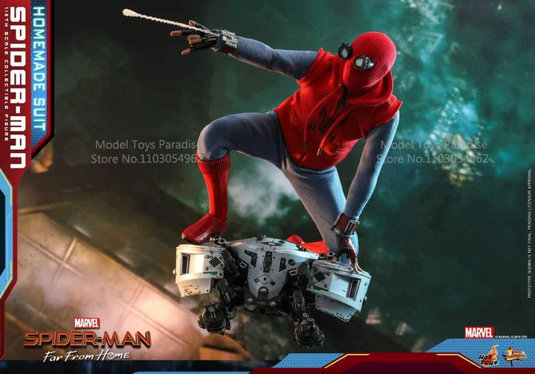 HOTTOYS HT MMS552 1/6 تحصيل اللعب الأحمر الأزرق معركة البدلة الرجل العنكبوت 2.0 بطل السوبر مجموعة كاملة 12 ''عمل نموذج لجسم الهدايا #2