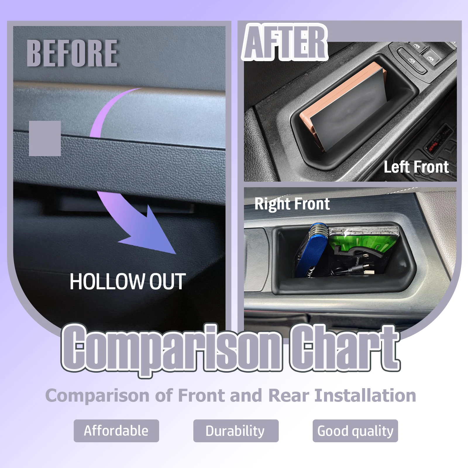 4 قطعة صندوق تخزين مقبض الباب الحاويات لشركة فولكس فاجن أطلس وكروس سبورت باب السيارة التخزين المنظم صندوق صينية الداخلية ABS الملحقات