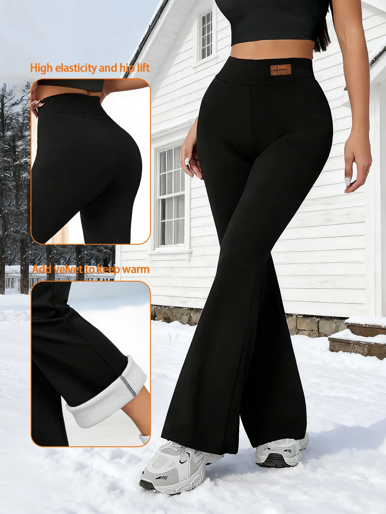 

Женские термолыжные брюки с высокой талией, морозостойкие облегающие эластичные зимние уличные брюки на флисовой подкладке