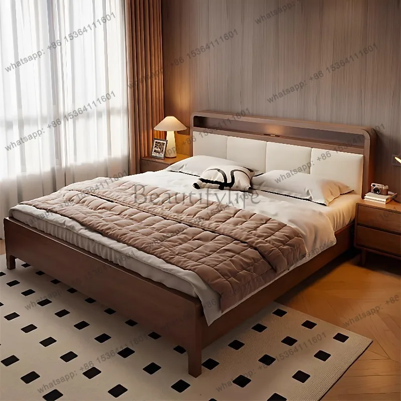 FG Luxury Children Bed Bedroom Baby Double Modern Floor Wooden Design Mobile Bed Sleeping Letto Matrimoniale Lounge Suite Furnit
