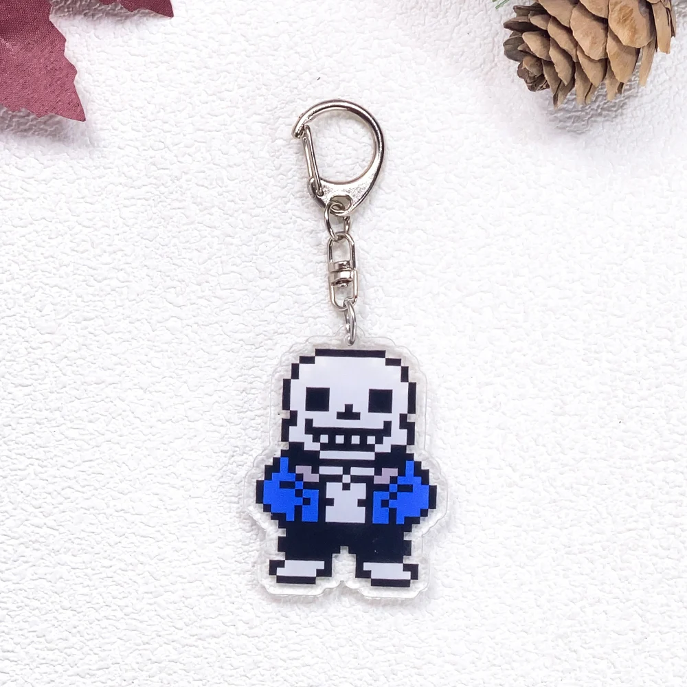 1/16 Stück Spielfiguren Undertale Auto-Schlüsselanhänger Zubehör Acryl Niedliche Anhänger für Taschen Lustiger Schlüsselhalter Rucksack-Dekoration – Detail 17