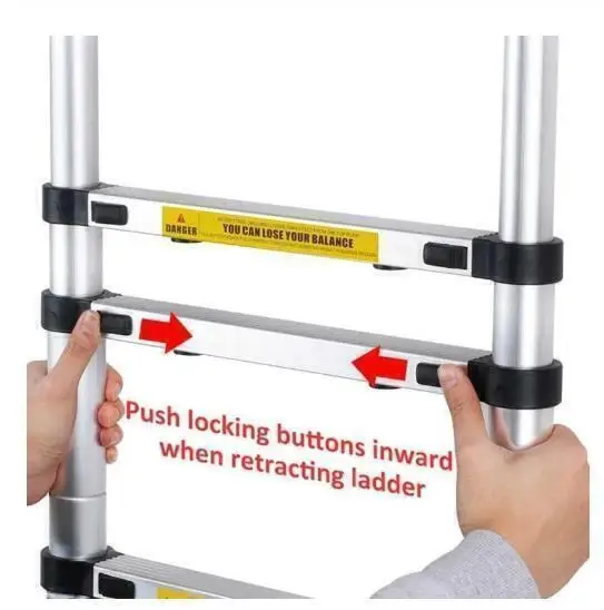 5M Opvouwbare Ladders Stabiele Telescopische Ladder Multifunctionele Industriële Visgraat Rechte Ladder Stap Nieuw