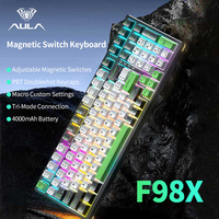 AULA F98X Magnetic Axis Gaming Mechanical Keyboard RGB Customized PBT Keycaps 4000mAh Battery Tri-Mode Keyboards for E-Sports