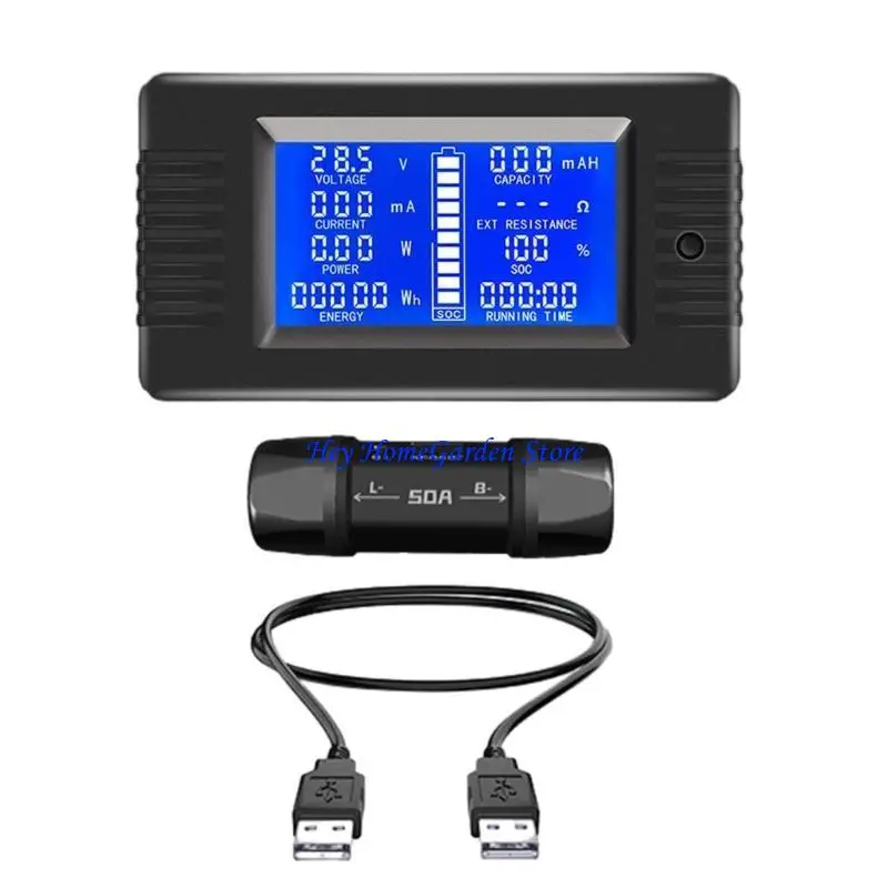 

C63B 8-120V Battery Diagnostic Tester Battery Power Detector LCD Ammeter Voltmeter
