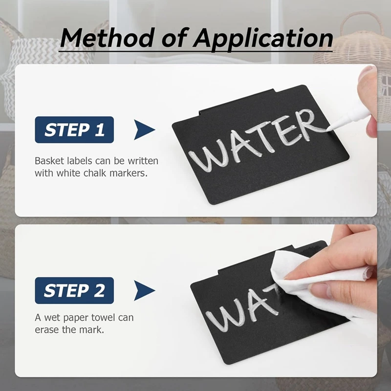 Removable Plastic Basket Bin Labels, 22PCS Clip-On Dry Erase Labels For Efficient Storage